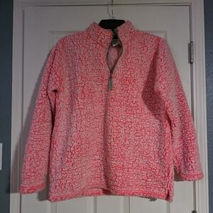 j. America Women's Pink Polyester Long Sleeve 1/3 Zip Casual Sweater Size Large